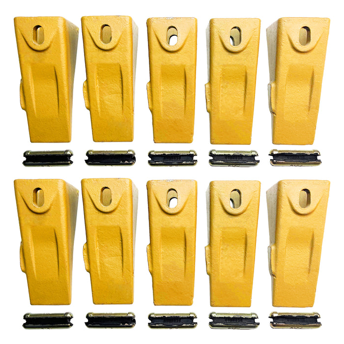 BDI Wear Parts 6737325 Bobcat Style Dirt Digging Bucket Teeth for Skid Steer and Mini Excavator Bucket Tooth with 6737326 Flexpins - 10 Pack