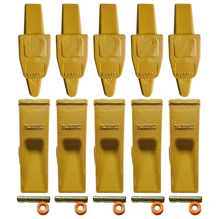 BDI Wear Parts Assembly Bucket Teeth 1U3252 / Adapter 6Y3254 / Pins for Caterpillars J250-5 Set