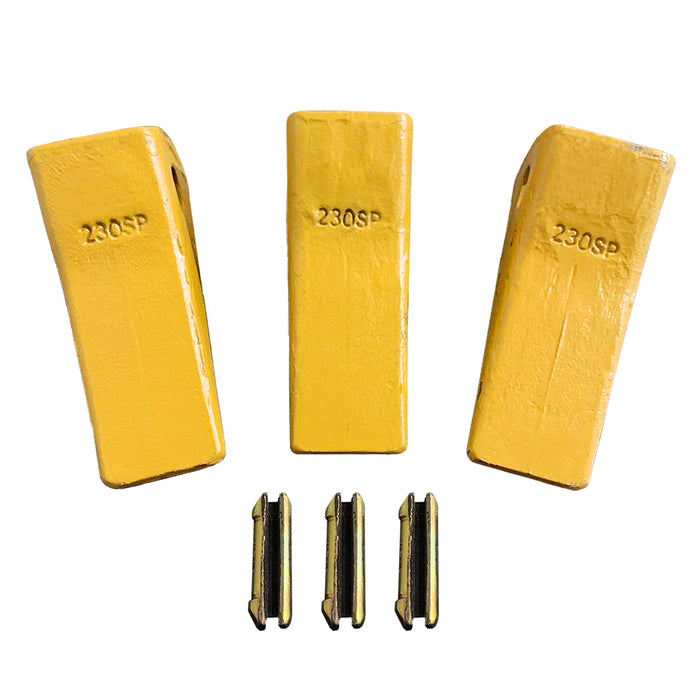 BDI WEAR PARTS Forged 230SP Bucket Teeth with TF23P Flex Pins For 23 & 230 Series skid steer loaders and excavators (3-PACK)