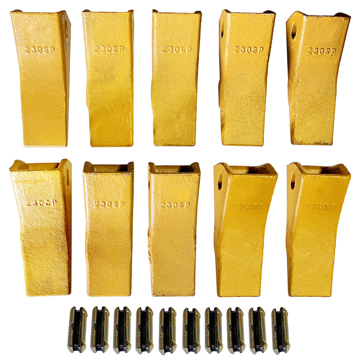 BDI Wear Parts 23 230 Series 230S Bucket Teeth Replacement Teeth for Bobcat Bucket Tooth with 23p Flex Pin for Hensley Excavator - 10 Pack