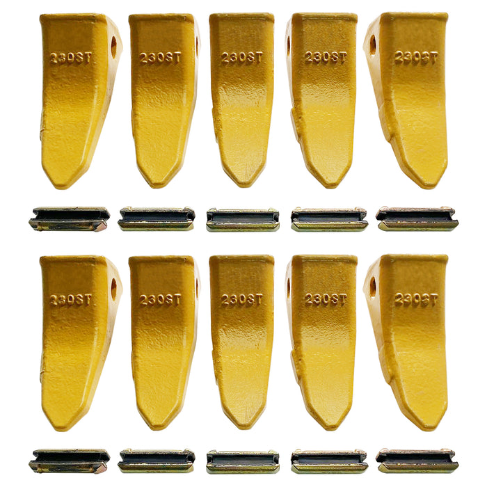 BDI Wear Parts 230ST Bucket Teeth 23 230 Series with TF23P Flex Pins for Mini Excavator Bucket Tooth - 10 Pack