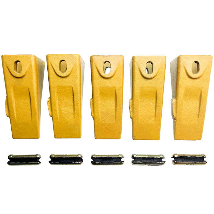 BDI Wear Parts 6737325 Bobcat Style Dirt Digging Bucket Teeth for Skid Steer and Mini Excavator Bucket Tooth with 6737326 Flexpins - 5 Pack