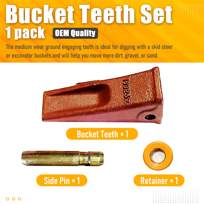 BDI Wear Parts Red 1 Pack Bucket Teeth 1U3252 Pin 8E6258 8E6259 Backhoe/Loader Bucket Dirt Teeth/Tooth