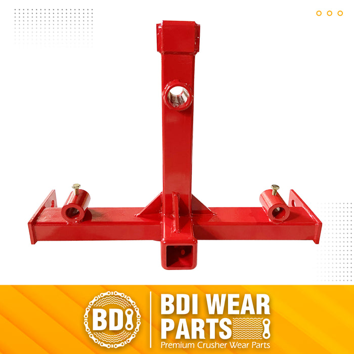 BDI Wear Parts Heavy Duty 3 Point Hitch Receiver with 48” Hay Bale Spear and 2 Stabilizers Spear, 3000lbs Capacity 2" Trailer Hitch for Category 1 Tractors with Trailer Ball Gooseneck Drawbar