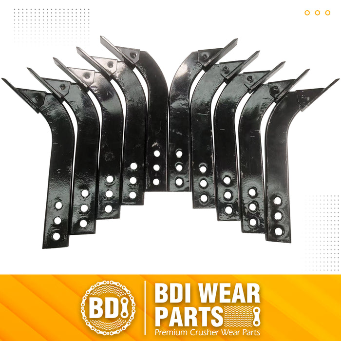 BDI Wear Parts Box Blade Ripper Shank, 17" Box Blade Ripper Teeth with Adjustable 3 Holes Shanks, Rippers/Scarifier Tooth for Replacement, Tilling, Digging - 10 PK