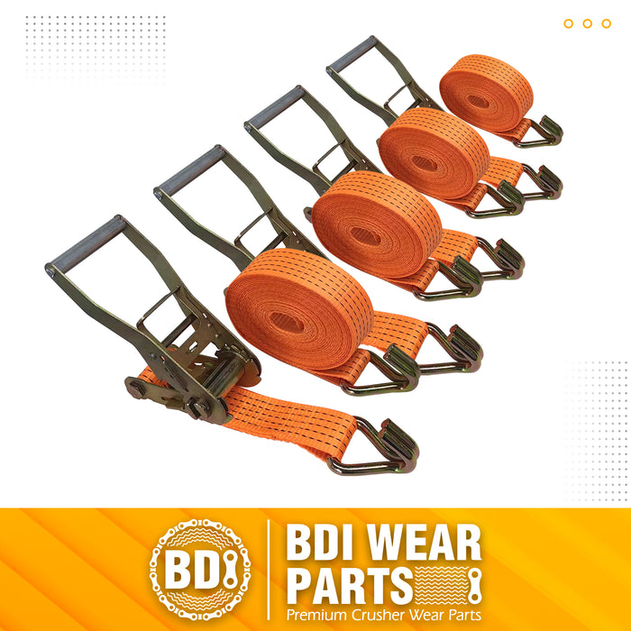 2" x16' Ratchet Straps Tie Down 10000LBS Break Strength, 3000 LBS Working Load, Double J Hook Heavy Duty Cargo Strap for Moving Appliances, Lawn Equipment, Hauling, Trailer, Securing Cargo - 4 Pack