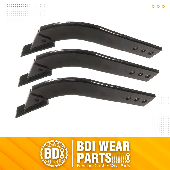BDI Wear Parts Box Blade Ripper Shank, 17" Box Blade Ripper Teeth with Adjustable 3 Holes Shanks, Rippers/Scarifier Tooth for Replacement, Tilling, Digging - 3 PK