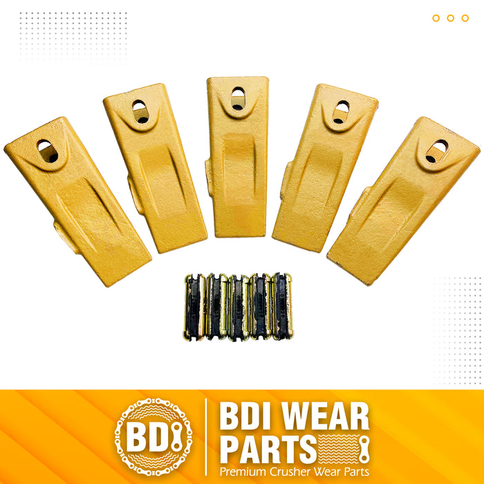 BDI Wear Parts 6737325 Bobcat Style Dirt Digging Bucket Teeth for Skid Steer and Mini Excavator Bucket Tooth with 6737326 Flexpins - 10 Pack