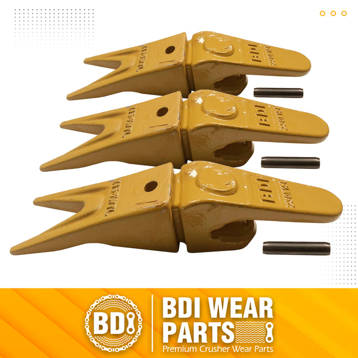 BDI Wear Parts Assembly 230X156 Backhoe Shank / X156WTL Bucket Teeth / P156 Flex Pin Bobcat Skid Steer Caterpillar Style for Mini Excavator - 3 Set