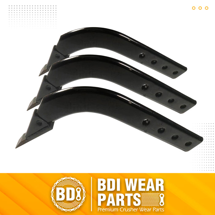 BDI Wear Parts Box Blade Ripper Shank, 18" Box Blade Ripper Teeth with Adjustable 4 Holes Shanks, Rippers/Scarifier Tooth for Replacement, Tilling, Digging - 3 PK