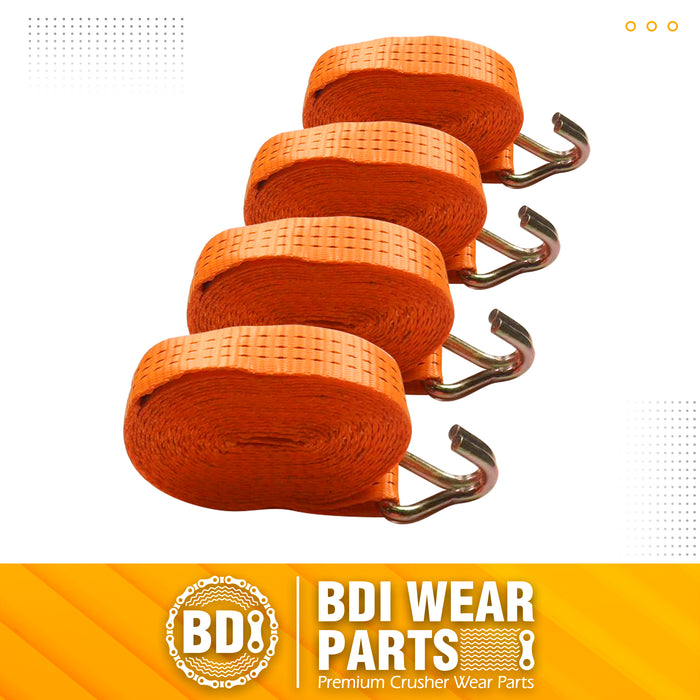 1.5" x16' Ratchet Straps Tie Down 4000LBS Break Strength, 1300 LBS Working Load, Double J Hook Heavy Duty Cargo Strap for Moving Appliances, Lawn Equipment, Hauling, Trailer, Securing Cargo - 4 Pack