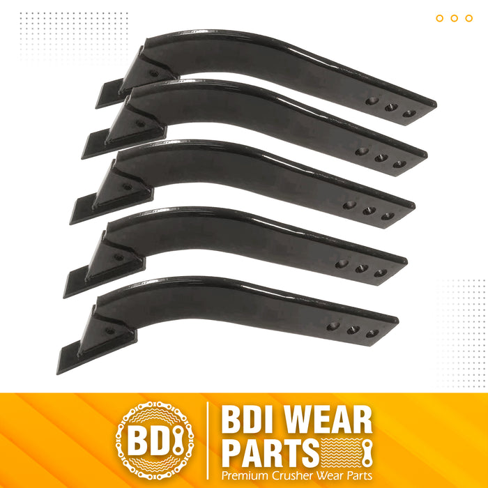 BDI Wear Parts Box Blade Ripper Shank, 17" Box Blade Ripper Teeth with Adjustable 3 Holes Shanks, Rippers/Scarifier Tooth for Replacement, Tilling, Digging - 5 PK