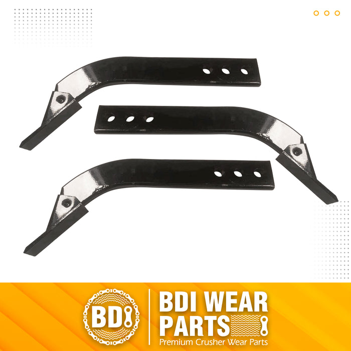 BDI Wear Parts Box Blade Ripper Shank, 17" Box Blade Ripper Teeth with Adjustable 3 Holes Shanks, Rippers/Scarifier Tooth for Replacement, Tilling, Digging - 3 PK