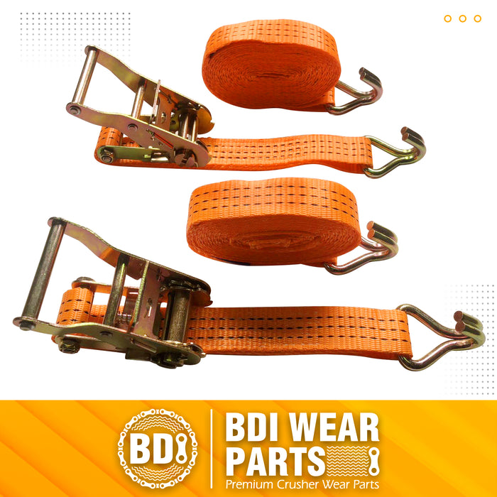 1.5" x9.5' Ratchet Straps Tie Down 4000LBS Break Strength, 1300 LBS Working Load, Double J Hook Heavy Duty Cargo Strap for Moving Appliances, Lawn Equipment, Hauling, Trailer, Securing Cargo - 2 Pack