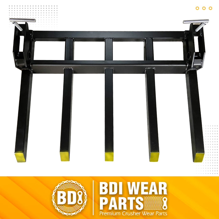 BDI Wear Parts Debris Forks to 48" Bucket, Clamp on Pallet Forks 2500 lbs Loading Capacity, 21" Length Heavy Duty Clamp-On Pallet Fork for Loader Skidsteer Tractor Attachments