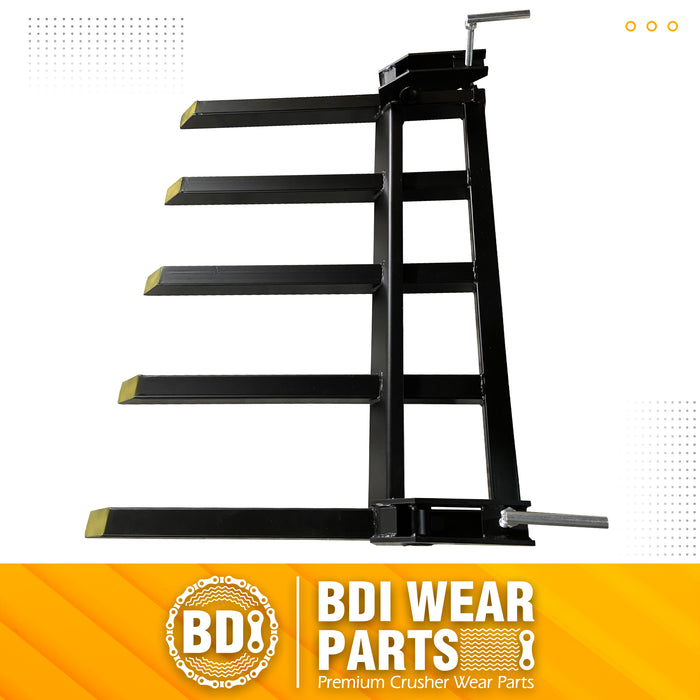 BDI Wear Parts Debris Forks to 48" Bucket, Clamp on Pallet Forks 2500 lbs Loading Capacity, 21" Length Heavy Duty Clamp-On Pallet Fork for Loader Skidsteer Tractor Attachments