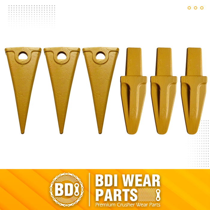 BDI Wear Parts Assembly Bucket Teeth 1U3252 / Adapter 6Y3254 / Pins for Caterpillars J250-3 Set
