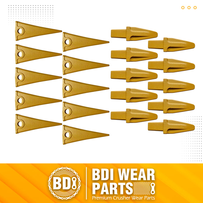 BDI Wear Parts Assembly Bucket Teeth 1U3252 / Adapter 6Y3254 / Pins for Caterpillars J250-10 Set