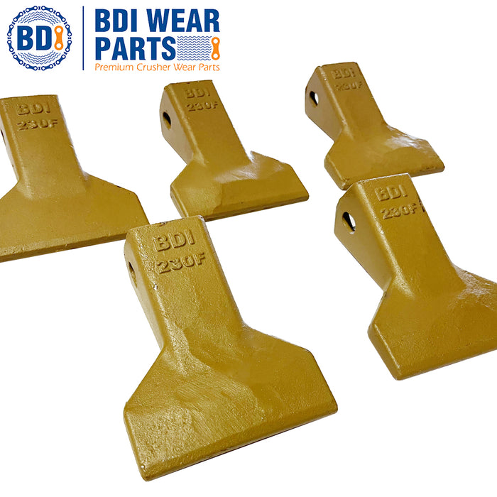 BDI Wear Parts 23 230 Series 230F Bucket Teeth Replacement Teeth for Bobcat Bucket Tooth with 23p Flex Pin for Hensley Excavator - 10 Pack