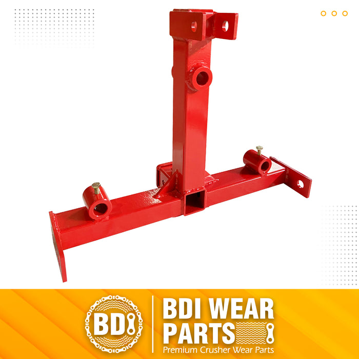 BDI Wear Parts Heavy Duty 3 Point Hitch Receiver with 48” Hay Bale Spear and 2 Stabilizers Spear, 3000lbs Capacity 2" Trailer Hitch for Category 1 Tractors with Trailer Ball Gooseneck Drawbar