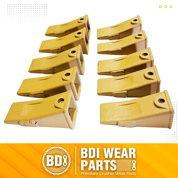 BDI Wear Parts 10 Pack X156L Dirt Teeth Hensley Style Bucket Teeth with 10 Pack P156 Pins for Skid Steer and Mini Excavators
