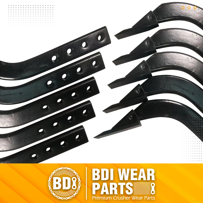 BDI Wear Parts Box Blade Ripper Shank, 18" Box Blade Ripper Teeth with Adjustable 4 Holes Shanks, Rippers/Scarifier Tooth for Replacement, Tilling, Digging - 10 PK