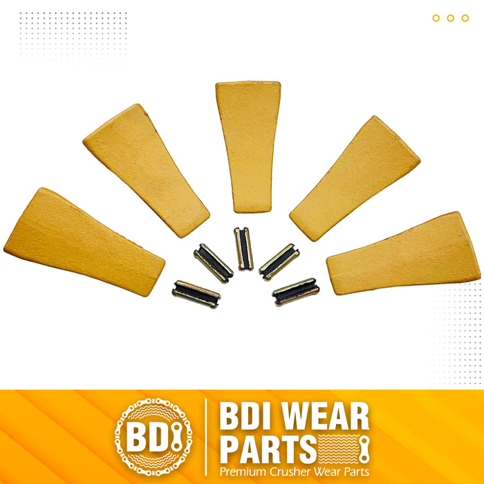 BDI Wear Parts TF23D D23P 5 Pack Bucket Teeth Claw Backhole Long Flexpins for Deere Case