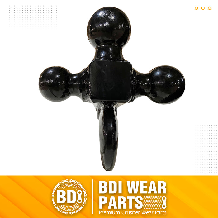 BDI Wear Parts 2" Trailer Receiver Hitch Tri Ball Mount with Hook and Pin, Sized 1-7/8"(MAX GTW 2000 lbs), 2" (MAX GTW 6000 lbs), 2-5/16" (MAX GTW 7500 lbs) Black Plated Balls, Hitch Ball, Tow Hitch