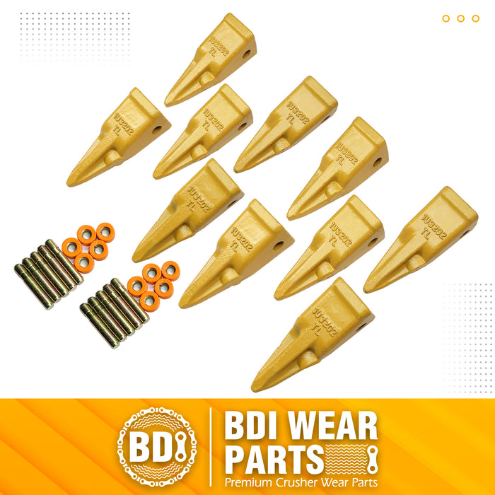 BDI Wear Parts 1U3202TL Hensley Style Bucket Teeth for Excavator Buckets Caterpillars Tractor Bucket Teeth for Skid Steer Loader Bucket (10 Pack)