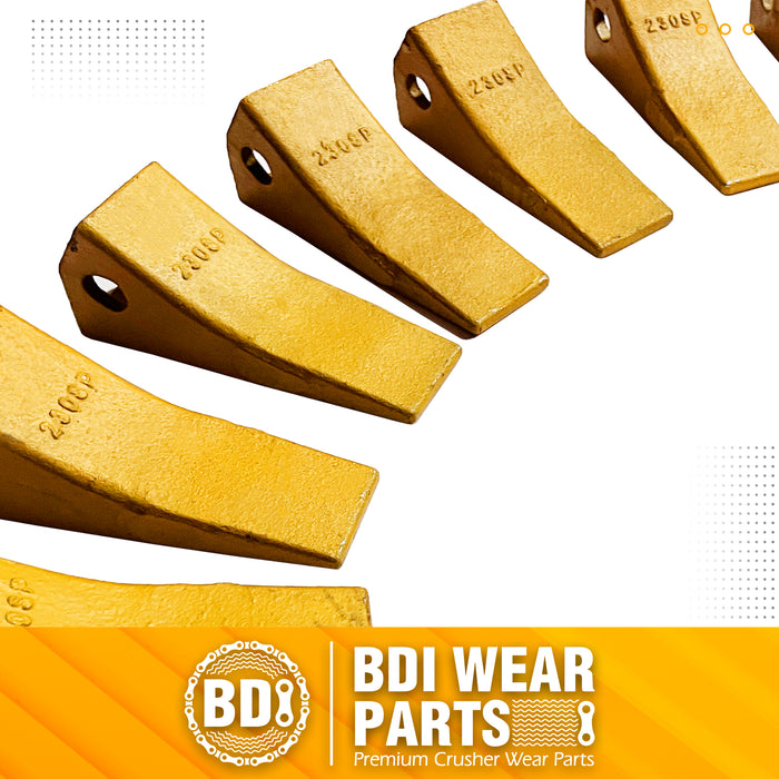 BDI Wear Parts 23 230 Series 230S Bucket Teeth Replacement Teeth for Bobcat Bucket Tooth with 23p Flex Pin for Hensley Excavator - 10 Pack