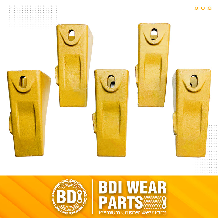 BDI Wear Parts 6737325 Bobcat Style Dirt Digging Bucket Teeth for Skid Steer and Mini Excavator Bucket Tooth with 6737326 Flexpins - 5 Pack