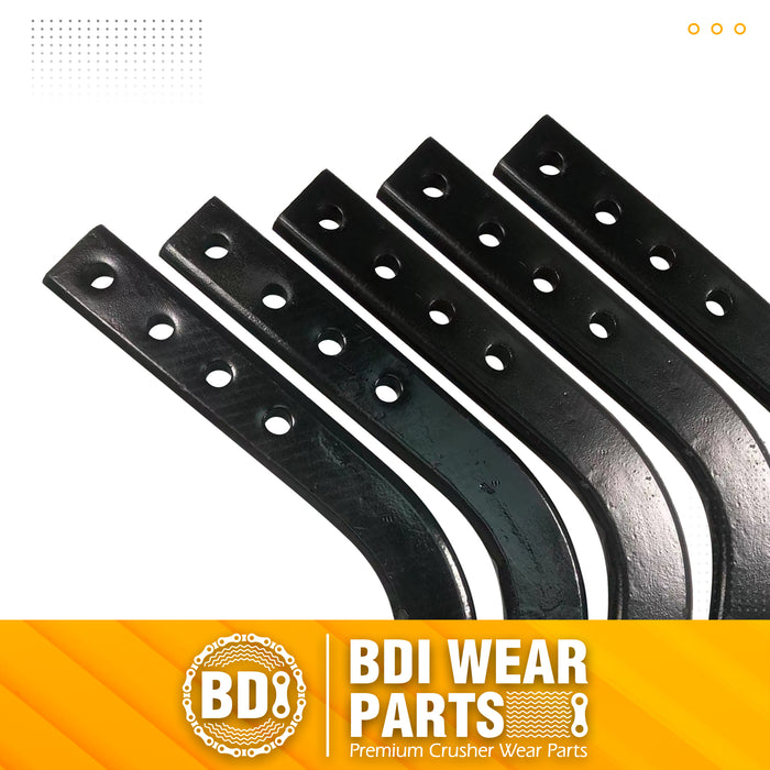 BDI Wear Parts Box Blade Ripper Shank, 18" Box Blade Ripper Teeth with Adjustable 4 Holes Shanks, Rippers/Scarifier Tooth for Replacement, Tilling, Digging - 5 PK