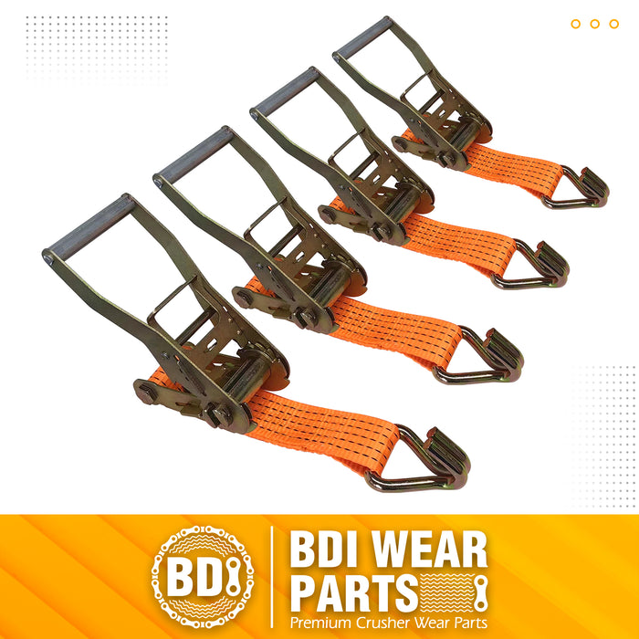 2" x26' Ratchet Straps Tie Down 10000LBS Break Strength, 3000 LBS Working Load, Double J Hook Heavy Duty Cargo Strap for Moving Motorcycle, Hauling, ATV, UTV, Trailer and Securing Cargo - 4 Pack