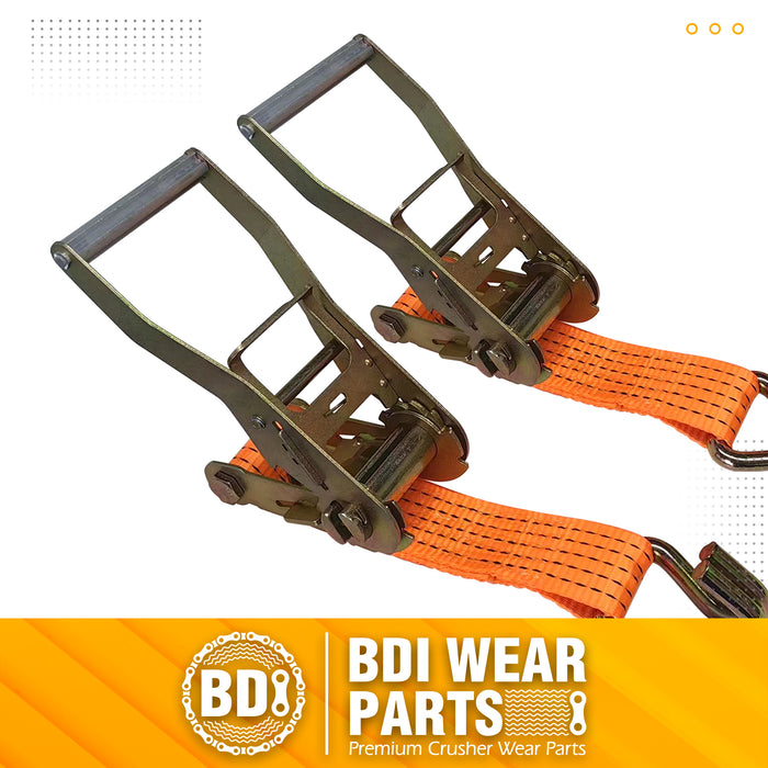 2" x16' Ratchet Straps Tie Down 6000LBS Break Strength, 1300 LBS Working Load, Double J Hook Heavy Duty Cargo Strap for Moving Appliances, Hauling, ATV, UTV, Trailer and Securing Cargo - 2 Pack