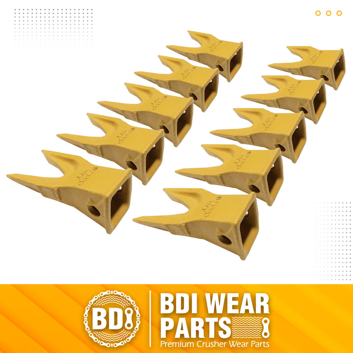 BDI Wear Parts 1U3202WTL Hensley Style Bucket Teeth for Excavator Buckets Caterpillars Tractor Bucket Teeth for Loader Skid Steer (10 Pack)