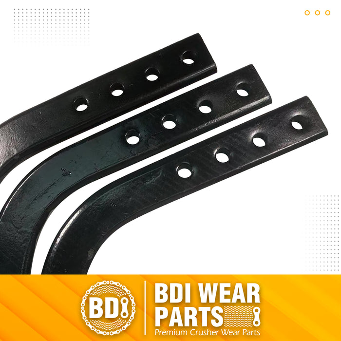 BDI Wear Parts Box Blade Ripper Shank, 18" Box Blade Ripper Teeth with Adjustable 4 Holes Shanks, Rippers/Scarifier Tooth for Replacement, Tilling, Digging - 3 PK