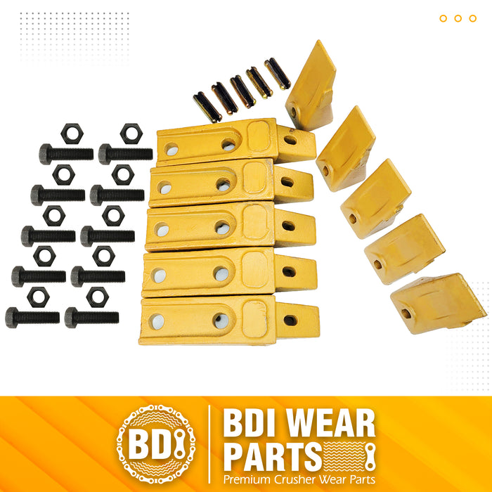 BDI wear Parts 6737322Y Assembly Bobcat Style Bucket Teeth/Adapter/Felx Pin/Bolt and Nut (5)