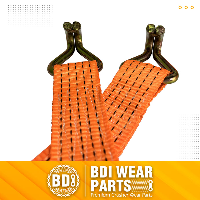 2" x26' Ratchet Straps Tie Down 10000LBS Break Strength, 3000 LBS Working Load, Double J Hook Heavy Duty Cargo Strap for Moving Motorcycle, Hauling, ATV, UTV, Trailer and Securing Cargo - 6 Pack