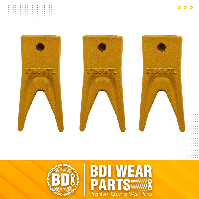 BDI Wear Parts Assembly 230X156 Backhoe Shank / X156WTL Bucket Teeth / P156 Flex Pin Bobcat Skid Steer Caterpillar Style for Mini Excavator - 3 Set