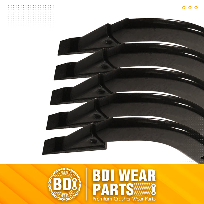 BDI Wear Parts Box Blade Ripper Shank, 18" Box Blade Ripper Teeth with Adjustable 4 Holes Shanks, Rippers/Scarifier Tooth for Replacement, Tilling, Digging - 5 PK