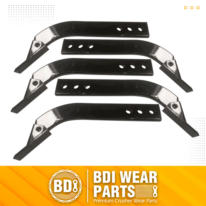 BDI Wear Parts Box Blade Ripper Shank, 17" Box Blade Ripper Teeth with Adjustable 3 Holes Shanks, Rippers/Scarifier Tooth for Replacement, Tilling, Digging - 5 PK