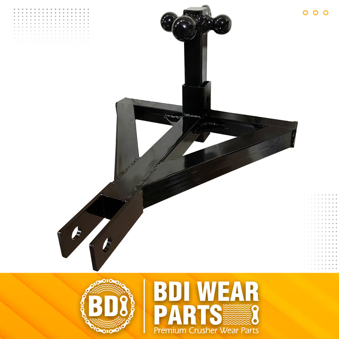 BDI Wear Parts 2" Trailer Receiver Hitch Tri Ball Mount with Hook and Pin, Sized 1-7/8"(MAX GTW 2000 lbs), 2" (MAX GTW 6000 lbs), 2-5/16" (MAX GTW 7500 lbs) Black Plated Balls, Hitch Ball, Tow Hitch