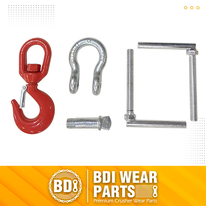 BDI Wear Parts 4000lbs Capacity Forklift Lifting Hook, Forklift Lifting Hoist with Swivel Hook, Forklift Mobile Crane Hook, Heavy Duty Forklift Attachments for Lifting Bag