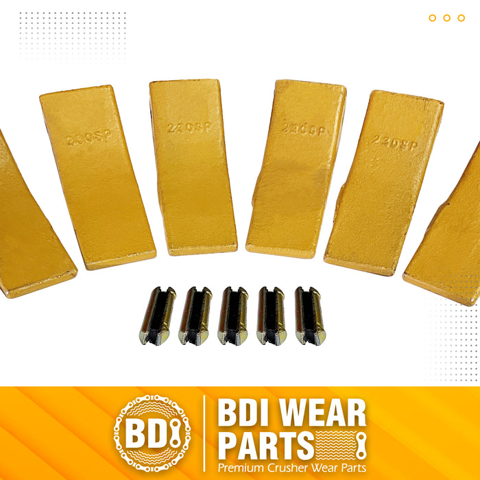 BDI Wear Parts 23 230 Series 230S Bucket Teeth Replacement Teeth for Bobcat Bucket Tooth with 23p Flex Pin for Hensley Excavator - 10 Pack