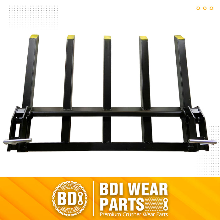 BDI Wear Parts Debris Forks to 48" Bucket, Clamp on Pallet Forks 2500 lbs Loading Capacity, 21" Length Heavy Duty Clamp-On Pallet Fork for Loader Skidsteer Tractor Attachments