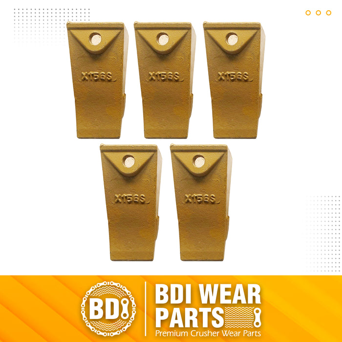 BDI Wear Parts Assembly 230X156 Backhoe Shank / X156S Bucket Teeth / P156 Flex Pin Bobcat Skid Steer Caterpillar Style for Mini Excavator - 5 Set
