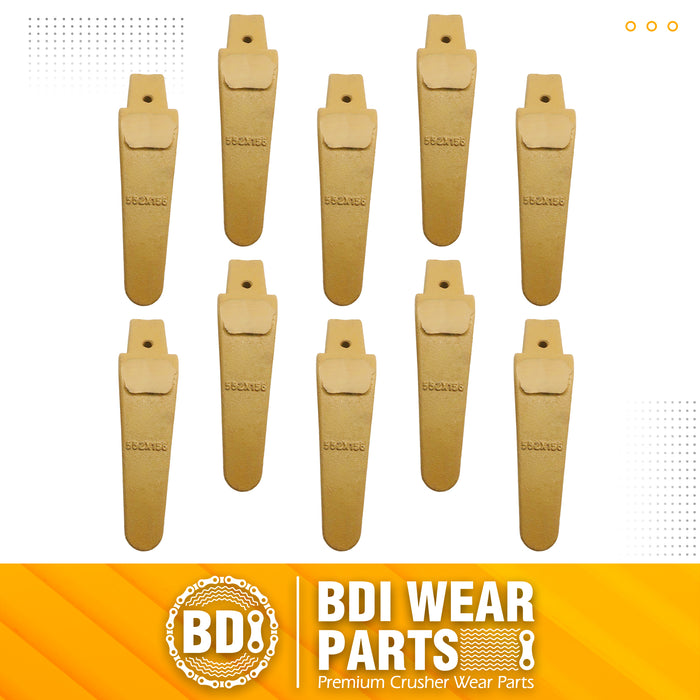BDI Wear Parts Assembly Adapter 552X156 Bolt On Shank / X156 Bucket Teeth / P156 Flex Pin for Bobcat Skid Steer Caterpillar Hensley Style Mini Excavator - 10 Set