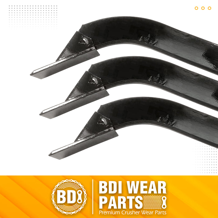 BDI Wear Parts Box Blade Ripper Shank, 17" Box Blade Ripper Teeth with Adjustable 3 Holes Shanks, Rippers/Scarifier Tooth for Replacement, Tilling, Digging - 3 PK