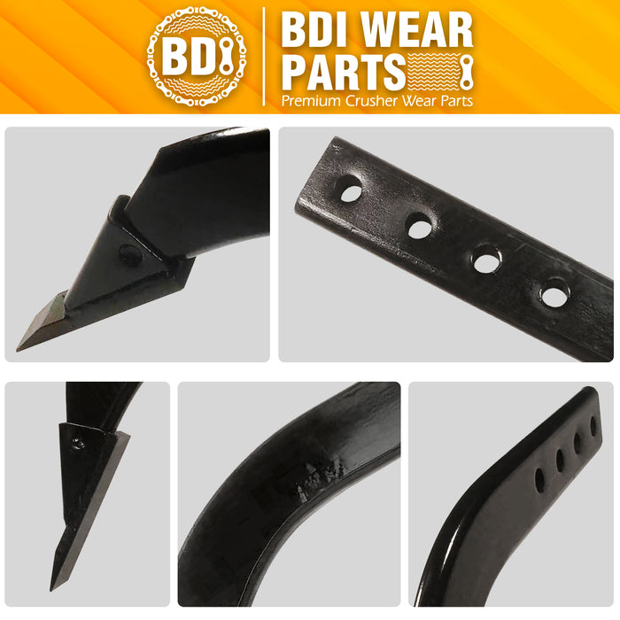 BDI Wear Parts Box Blade Ripper Shank, 18" Box Blade Ripper Teeth with Adjustable 4 Holes Shanks, Rippers/Scarifier Tooth for Replacement, Tilling, Digging - 10 PK