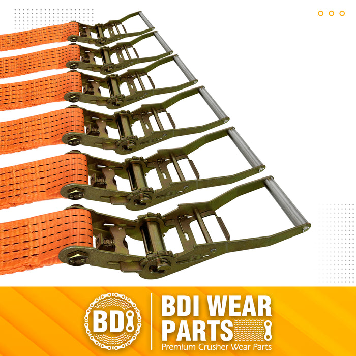 2" x16' Ratchet Straps Tie Down 8000LBS Break Strength, 2000 LBS Working Load, Double J Hook Heavy Duty Cargo Strap for Moving Appliances, Lawn Equipment, Trailer and Securing Cargo - 6 Pack